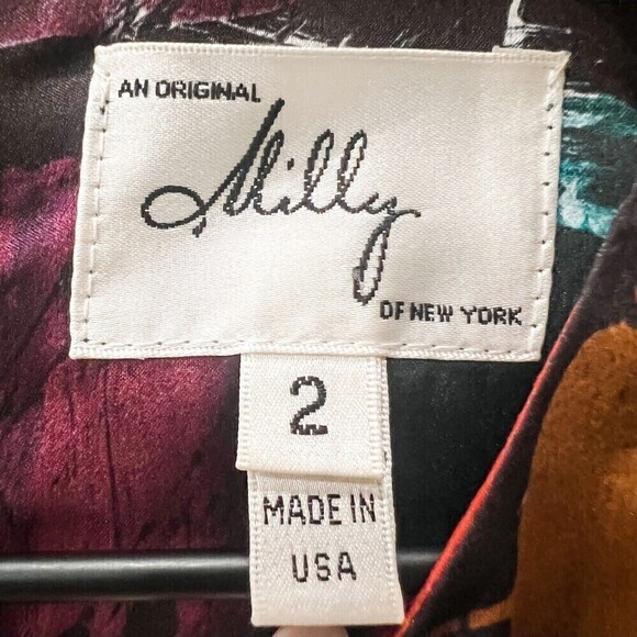 Milly of New York 100% Silk Retro Art Deco Dress size 2 - Picture 6 of 7